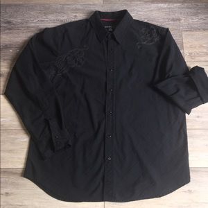 Gorgeous embroidered Anchor Blue button-down shirt